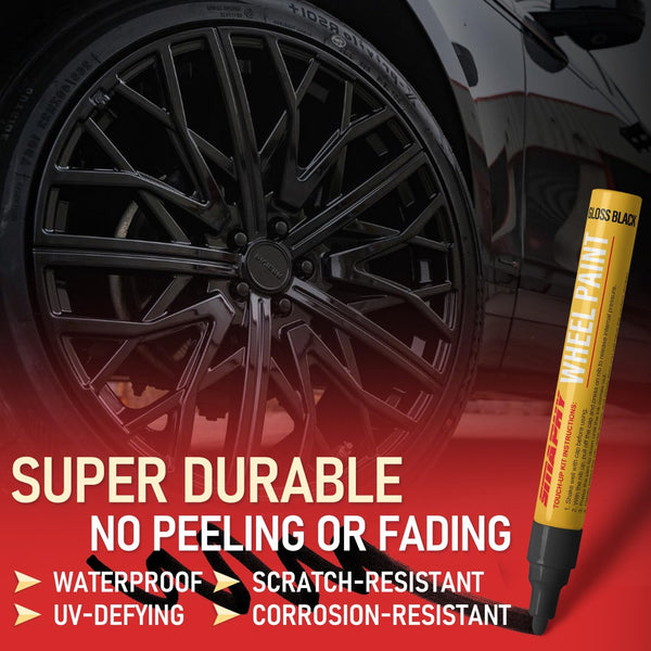 Wheel Scratch Repair Kit, Gloss Black Rim Repair Kit Curb Rash, DIY Alloy Wheel Repair Kit, Car Wheel Rim Scratch Repair Kit, Rim Paint Pen for