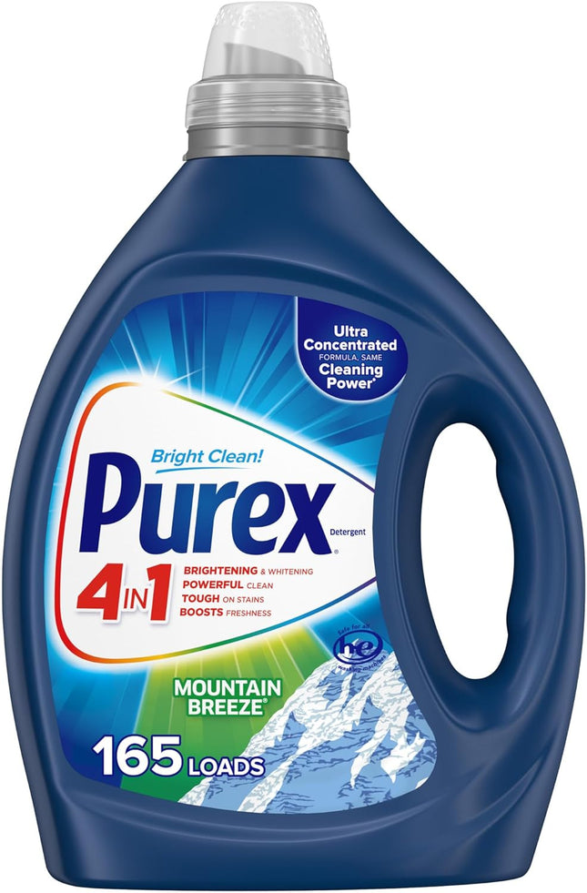 Purex Liquid Laundry Detergent, Ultra Concentrated, Mountain Breeze, 82.5 Ounce,