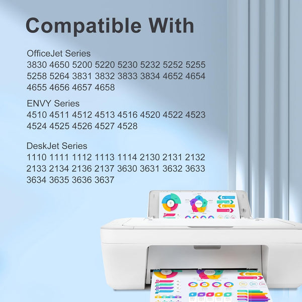 TEINO Remanufactured 63XL Ink Cartridge Replacement for HP Officejet 3830 4650 5255 5258 4655 4652 3833 Envy 4520 4512 Deskjet 1112 3630, Black,