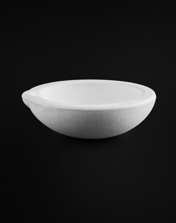 QWORK Ceramic Crucible Bowl, 4 Pcs Quartz Melting Dishes Pot for Melting Casting Refining Gold Silver Brass Alloy, 100G