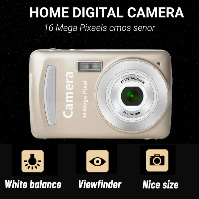 Mini Digital Camera, 720P HD Compact Portable Camcorder with 2.4 inches LCD Screen 16MP 30FPS Support 32GB Memory Card f