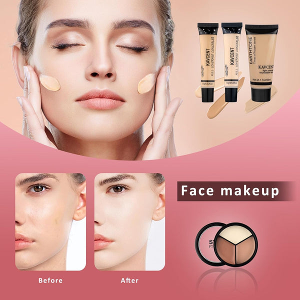 Makeup Set Makeup Kit for Women Full Kit Makeup Sets for Teens Teenagers Eyeshadow Palette Lip Gloss Foundation Mascara Eyeliner Contour Stick