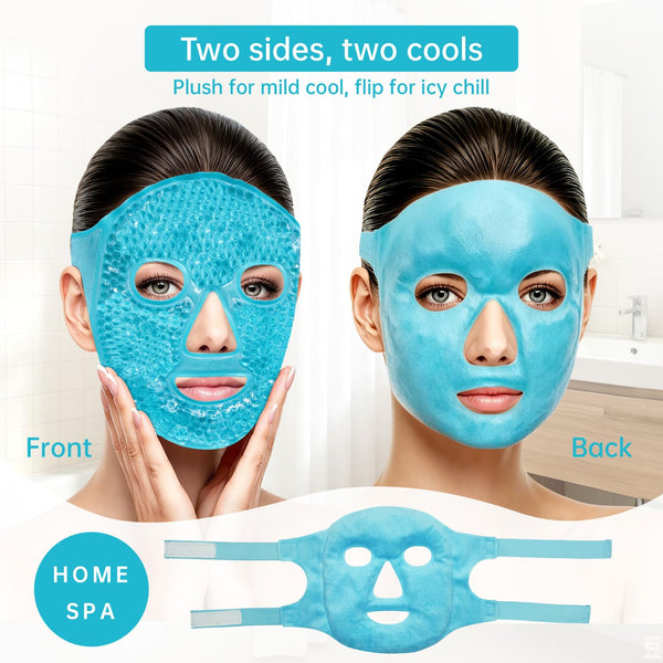 ZNÖCUETÖD Cold Face Eye Mask Ice Pack Reduce Facial Puff, Dark Circles, Hot Cold Compress Pack, Face SPA Gift for Woman Sleeping, Pressure,