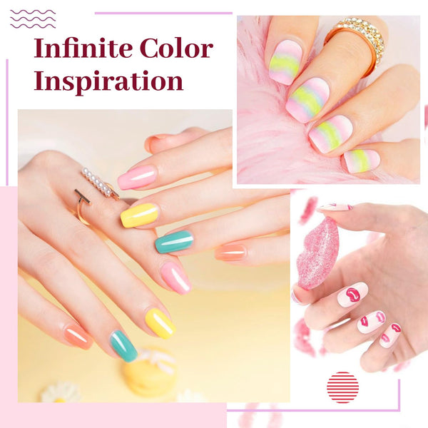 JODSONE 23 PCS Gel Polish Kit Colorful Fashion Classic Nail Gel Set 3 Bottles of Base Coat Matte and Glossy Top Coat B26