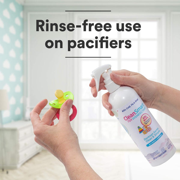 CleanSmart Toy Disinfectant Spray Kills 99.9% of Viruses and Bacteria, Rinse Free, 16 oz Bottle, (Pack of 2) 16 Fl Oz (Pack of 2)