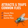 TERRO Fly Magnet Trap, Reusable Poison-Free Outdoor Fly Catcher with Bait | Kills House Flies, Barn Flies & Bottle Flies, Easy to Use Outdoor Fly