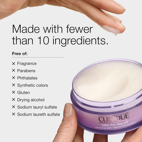 Clinique Take The Day Off Cleansing Balm Makeup Remover | Dissolves Face + Eye Makeup and Sunscreen | For All Skin Types 1 Ounce - Mini Travel Size