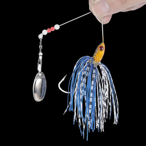 6 Pcs Bass Spinner Baits, Spinner Baits for Bass Fishing Trout Salmon Hard Metal Spinnerbaits