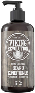 Viking Revolution Beard Conditioner W/Argan & Jojoba Oils - Softens & Strengthens - Natural Peppermint and Eucalyptus Scent- Beard Conditioner