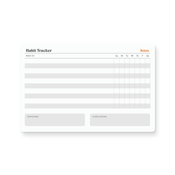 Notsu Weekly Habit Tracker Notepad | Goals Planner Pad and Self Care to Do List | 50 Tear off Pages, 8.5Ã¢ÂÂ X 5.5Ã¢ÂÂ