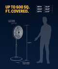 Newair Outdoor Patio Misting Fan | 2-In-1 Outdoor Deck & Mister Fan | 5 Gentle Mist Nozzles | outside Cooling Fan with 600 Square Foot Effective