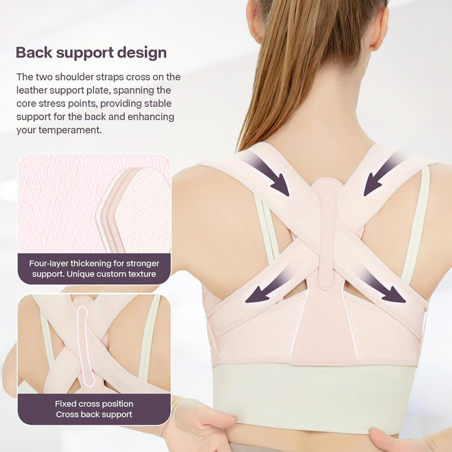 Back Brace Posture Corrector for Women, Upper Back Support Straps Straightener, Hunchback Improve Posture Correct-Should