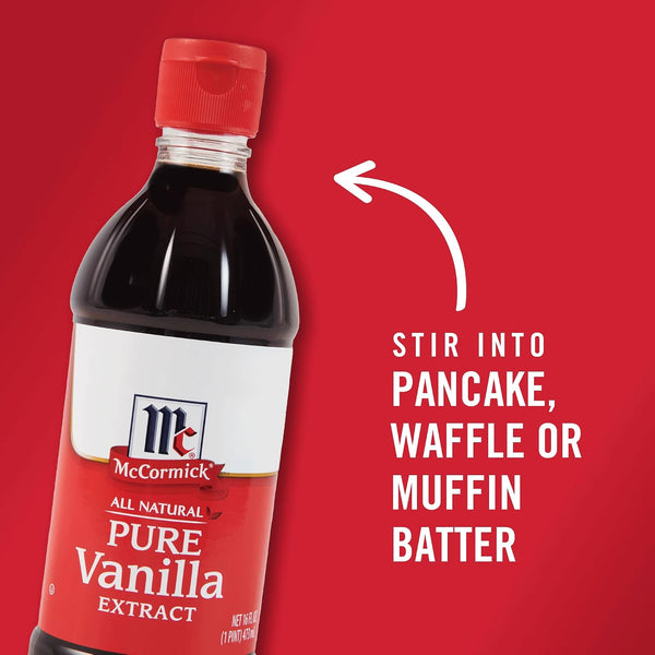 McCormick Vanilla Extract, Pure, No Corn Syrup, Gluten Free, Rich, Sweet Flavor and Aroma for Baking and Savory Dishes, 16 fl oz