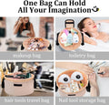 Barrel Drawstring Makeup Bag Large Travel Makeup Bag,Portable Large Capacity Cosmetic Bag Toiletry Organizer for Travel Accessories Make up