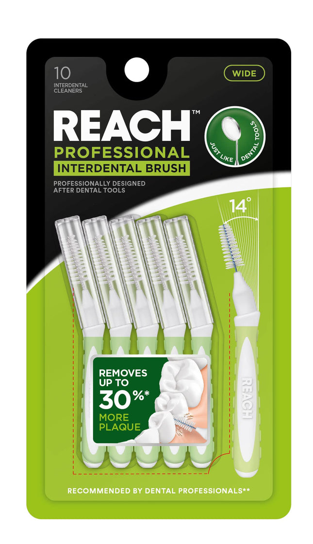 Reach Interdental Brush Cleaners, 1.3Mm, Wide, Sensitive Gum Protection, Plaque 
