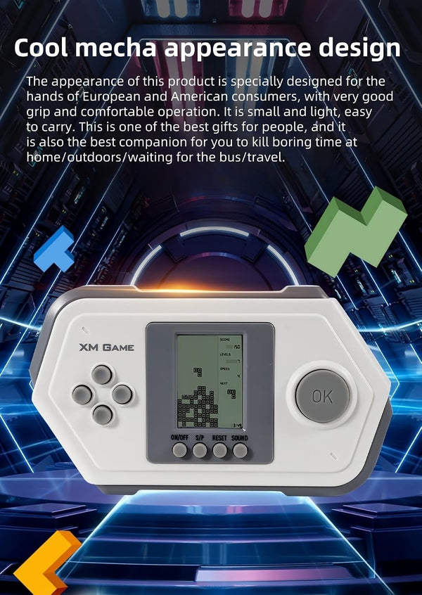 Retro Block Game Console Cool Shape 26 Brick Games Silicone Button Powered by 2*AAA Batteries Speed/Difficulty Can Be Adjusted Handheld Game Toy