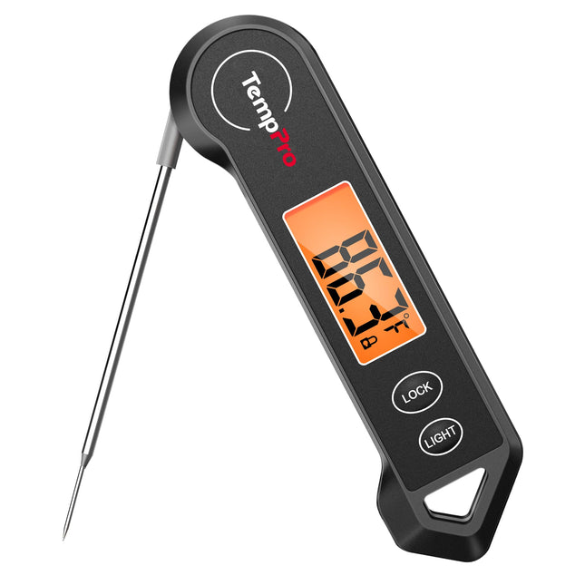 TempPro TP19H Waterproof Digital Meat Thermometer with Ambidextrous Backlit and Motion Sensing Cooking Food Thermometer 