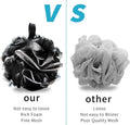 Loofah Sponge Soft Mesh Shower Puffs for Body Wash Bath Sponge Body Scrubber for Women & Men Body Exfoliator-Bathing Accessories(60G L 4Pcs)