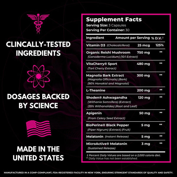 Extra Strength Sleep Aid for Adults with Extended Release MicroActive Melatonin, Ashwagandha, L-Theanine, & 7 Additional All-Natural Ingredients |