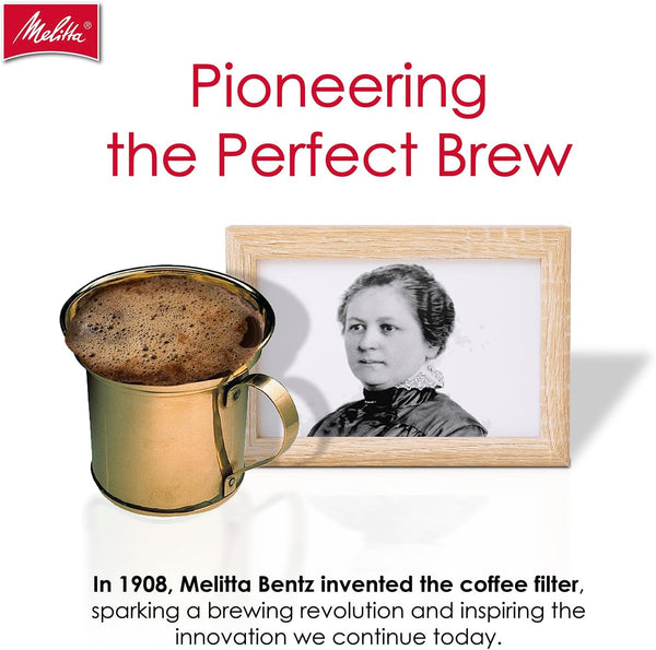 Melitta #4 Unbleached Coffee Filters, Premium, Natural Brown, Flavor Enhancing Coffee Filters for 8-12 Cup Coffee Makers, Kosher Certified,