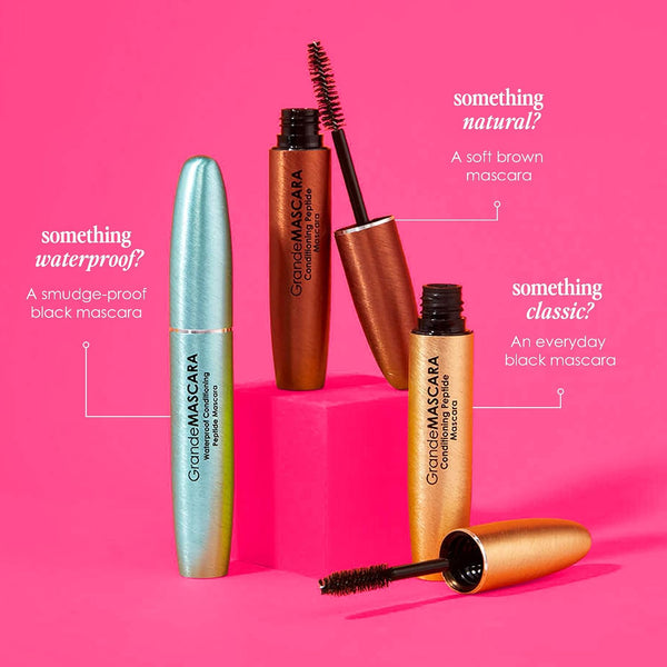 Grande Cosmetics GrandeMASCARA Conditioning Peptide Mascara – Buildable Extreme Volume & Length – Long-Lasting & Clump-Free Black – Lash &