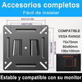 TETVIK Monitor Wall Mount Most 14-24“ TVs Computer Universal Low Profile RV TV Wall Mount VESA Up to 100x100mm Max Weight 30lbs Fits 15 19 20 22