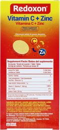 Redoxon Vitamin C + Zinc, Effervescent Tablets of Vitamin C and Zinc, Helps Support Your Immune System, Orange Flavor, 20 Effervescent Tablets,