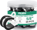 OURU 20pcs 5/8 Inch Stainless Steel Cable Clamps,Rubber Coated Cushioned Insulated Cable Clamp,Automotive Cable Wire Clamps,Pipe Clamps,Metal