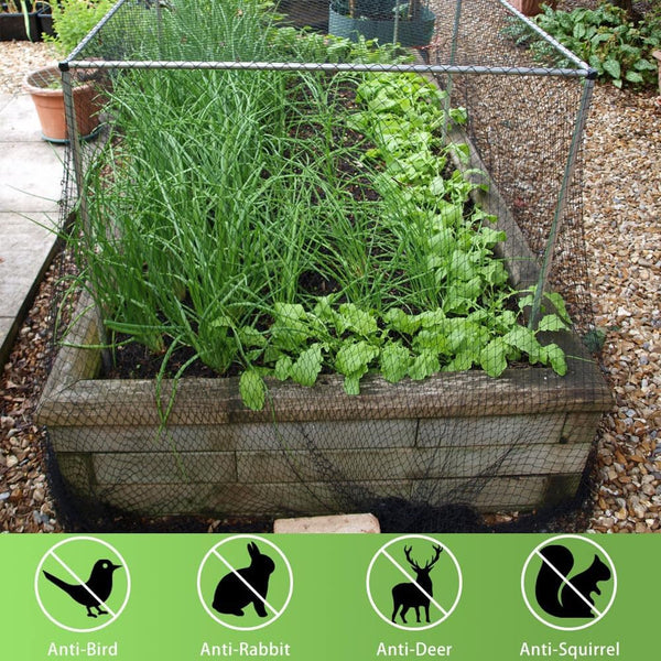 Bird Netting 25x25 Ft, 1/2 in Mesh Heavy Duty Garden Netting | Extra Strong Woven Mesh Netting Pest Barrier for Plants, Fruit Trees, Vegetables,