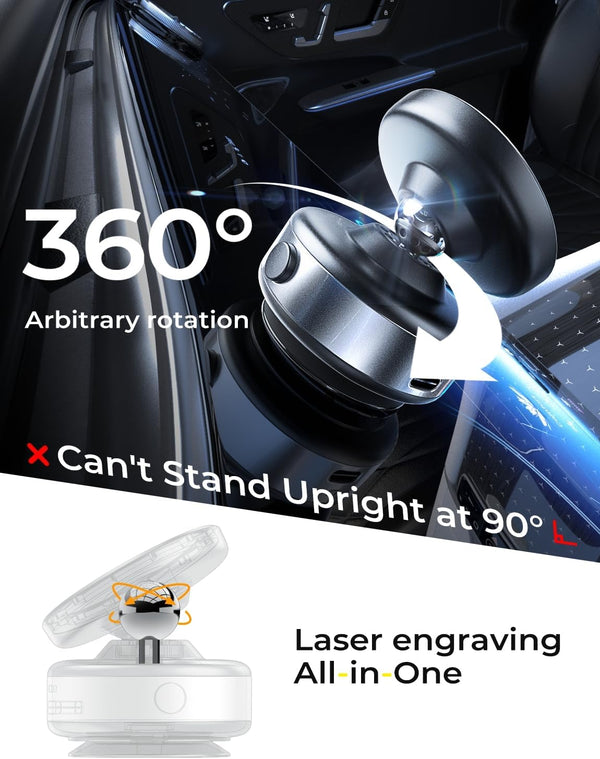 LISEN Suction Phone Mount, Content Creator Vlogging Portable Super Stable Electric Vacuum Magnetic Phone Holder, 360 Adjustable Travel Multi-Scene