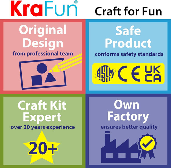 KRAFUN Unicorn Sewing Keyring Kit for Kids Age 7 8 9 10 11 12 Learn Art & Craft, Includes 6 Stuffed Animal Bear, Dog, Rabbit, Raccoon, Owl Dolls,