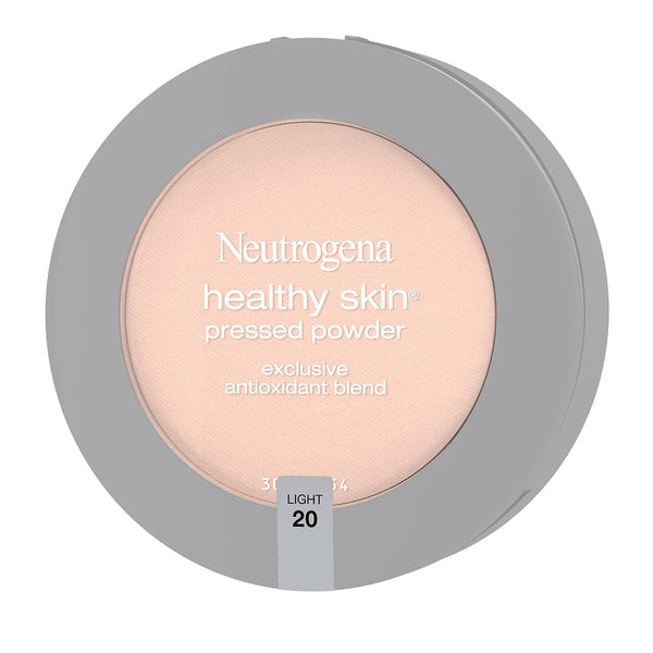Neutrogena Healthy Skin Pressed Makeup Powder Compact with Antioxidants & Pro Vitamin B5, Evens Tone, Minimizes Shine & Conditions, Light 20,.34 oz