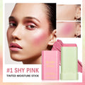 Multi-Use Makeup Blush Stick,Beauty Solid Moisturizer Stick,Waterproof Natural Nude Makeup,Tinted Solid Moisturizer Stick for Eyes Lips