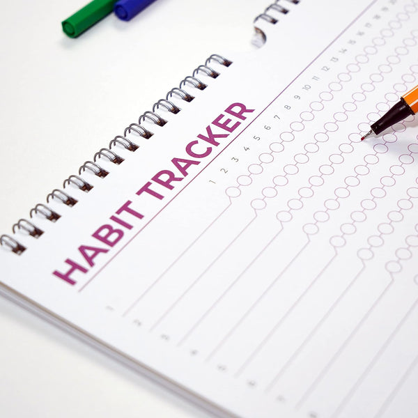 Hadigu Habit Tracker Calendar (Undated 12 Month) Colorful Motivational Design, Spiral Bound and Hanger, A4 Size (8,3"X11.7") Quality Heavy Paper,
