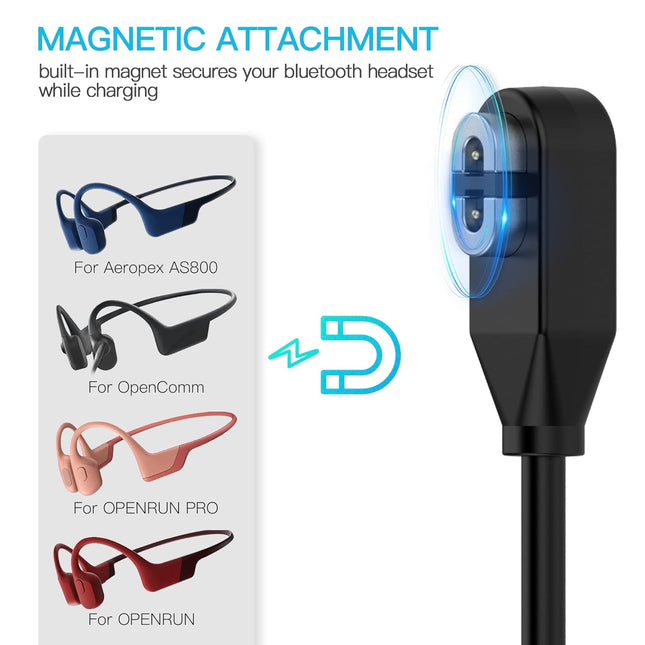 AWINNER 2 Pack Compatible for Shokz Charging Cable,Magnetic Charger Cord Compatible for Aftershokz Aeropex As800,Shokz O