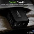 GEARit 65W USB C Charger Block, GaN 3-Port Foldable Fast Wall Charger | Type-C PD 3.0 & PPS fast charging, 2 USB-C + 1 USB-A, for MacBook Pro/Air,