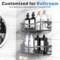 EUDELE Shower Caddy 2 Pack, Adhesive Shower Organizer for Home Decor & Kitchen Storage, No Drilling, Rustproof Stainless Steel Bathroom Shelf