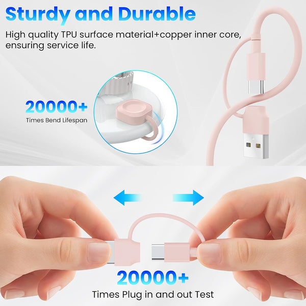 6in1 Multi Charging Cable 10FT, Magnetic Charger for Apple Watch Ultra/SE/9/8/7/6/5/4/3/2/1, Multiple Charger Cord for iPhone