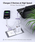 40W USB C Charger Block, 2-Pack 4-Port Type C Fast Charging Brick Dual PD&QC Wall Plug Adapter Compatible for Iphone 16/15/15 Pro/ 15 Pro