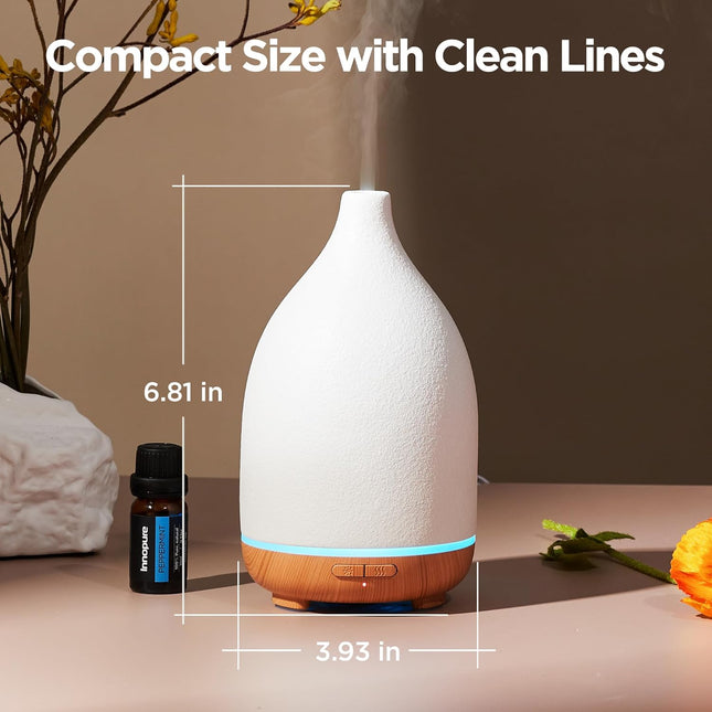 Innogear Oil Diffuser, 150ML Ceramic Diffuser for Essential Oils Handcrafted Aro