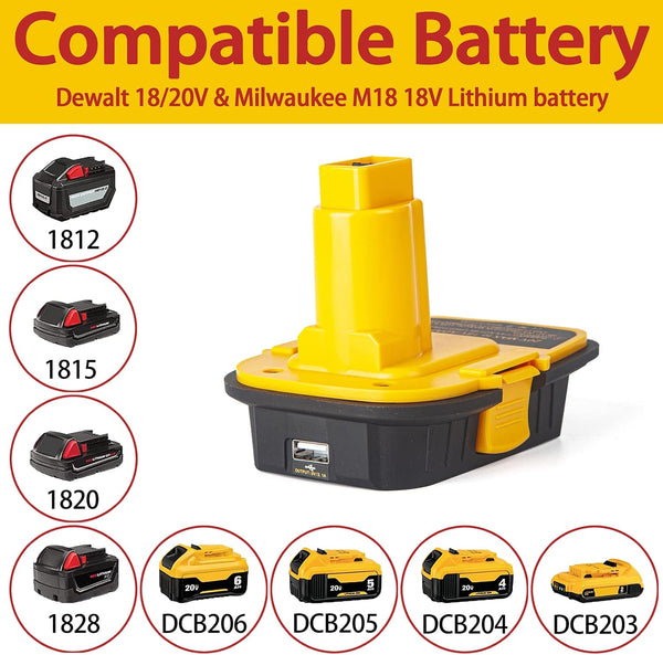 DM18D Converter for DeWalt 18v to 20v Battery Adapter,for Milwaukee M18 18v Batteries Adapter, Convert to DC9096,fit for DeWalt XRP Ni-Cad