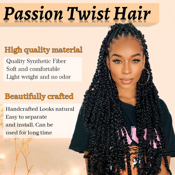 Passion Twist Hair - 12 Inch Water Wave Crochet Hair 8 Packs Short Crochet Braids Passion Twists Braiding Hair Bohemian Synthetic Hair Extension