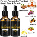 FULLLIGHT TECH 2 Pack Beard Oil for Men Growth 100% Natural Argan Oil,Jojoba Oil Leave in Conditioner Softener for Mustache Grooming Moisturizing