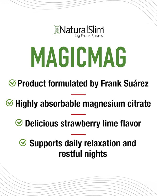 NaturalSlim MagicMag Magnesium Citrate Powder for Stress, Constipation, Muscle & Heart Health, Better Rest & Digestive Support, Magnesium