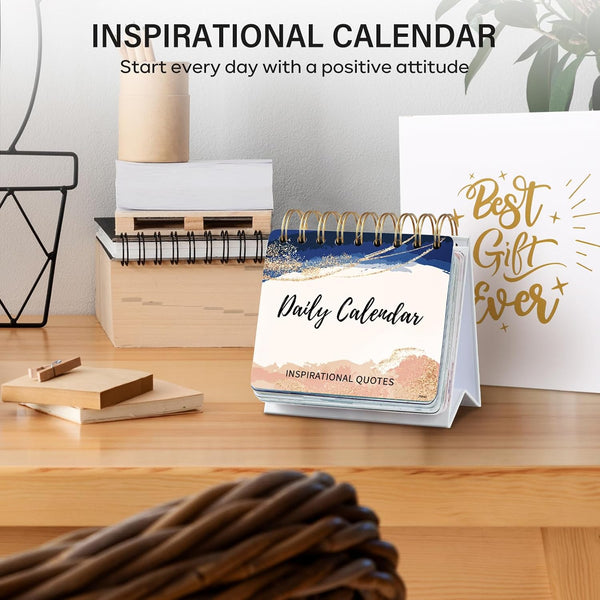 Motivational Calendar - Undated Perpetual Flip Desk Calendar For Daily Schedule with Inspirational Quotes, 5.5" x 4.8", Inspirational Gifts &