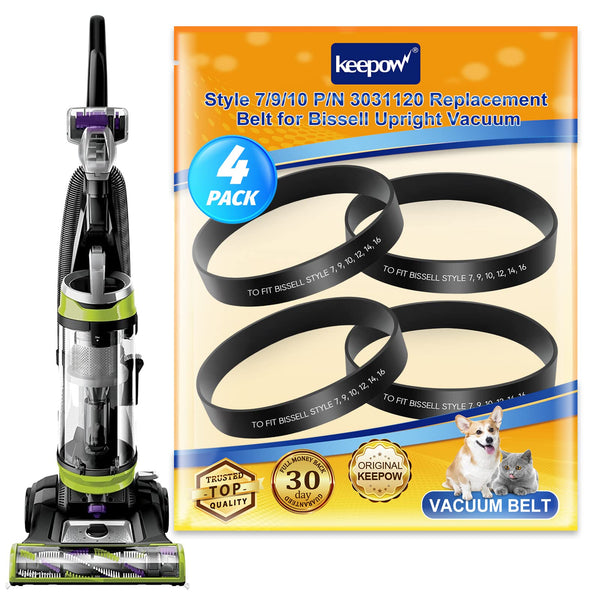 KEEPOW Style 7/9/10 P/N 3031120 Replacement Belt for Bissell Vacuum | 4 Pack 4 Pack 4