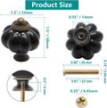 12pcs Black Pumpkin Knobs, Vintage Ceramic Cabinet Knobs | Dresser Knobs, Drawer Knobs, Door Knobs, Drawer Pulls, Dresser Handles with Mounting