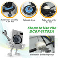Dryer Repair Kit Fit for Samsung DV42H5000EW/A3 DV45H7000EW/A2 DV42H5200EP/A3 DV40J3000EW/A2, Includes DC97-16782A Samsung Dryer Roller,