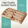 Kanjo FSA HSA Eligible Acupressure Foot Pain Relief Multi-Roller - Wooden Dual Foot Roller - Relieves Plantar Fasciitis, Heel & Arch Pain -