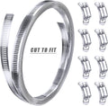 304 Stainless Steel Hose Clamp Assortment Kit DIY, Cut-To-Fit 12 FT Metal Strap+8 Stronger Fasteners,Large Adjustable Worm Gear Band Hose Clamps